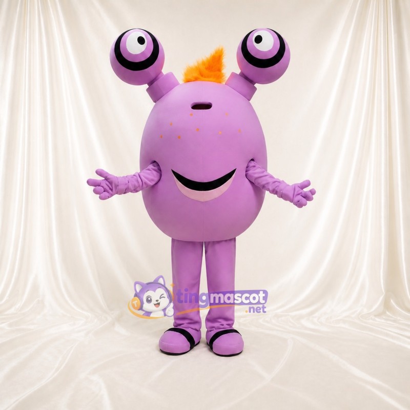 Purple Alien Mascot Costume Full Body for Adults School Events