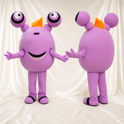 Purple Alien Mascot Costume Full Body for Adults School Events