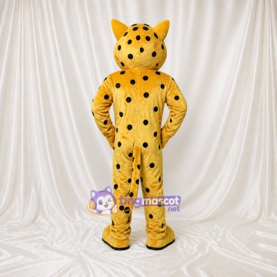 Yellow Cheetah Mascot Costume Full Body for Adults Sports Events