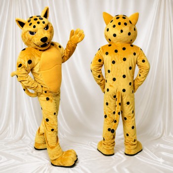 Yellow Cheetah Mascot Costume Full Body for Adults Sports Events