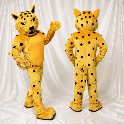 Yellow Cheetah Mascot Costume Full Body for Adults Sports Events