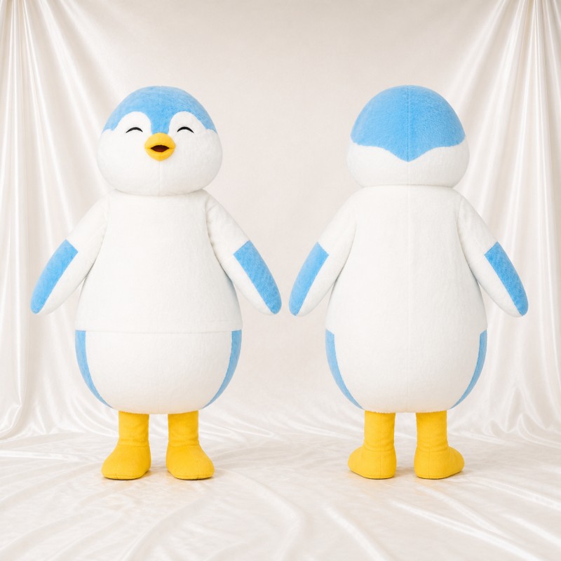 White Penguin Mascot Costume Full Body for Adults School Events