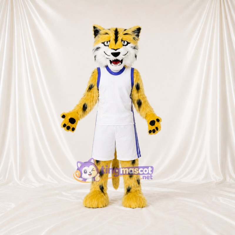Tigre Athlète Jaune Costume de mascotte intégral pour adultes Événements sportifs