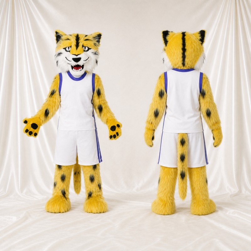 Tigre Athlète Jaune Costume de mascotte intégral pour adultes Événements sportifs