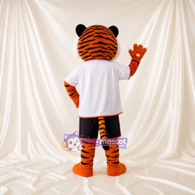Orange Tiger Athlete Mascot Costume Full Body for Adults Sports Events