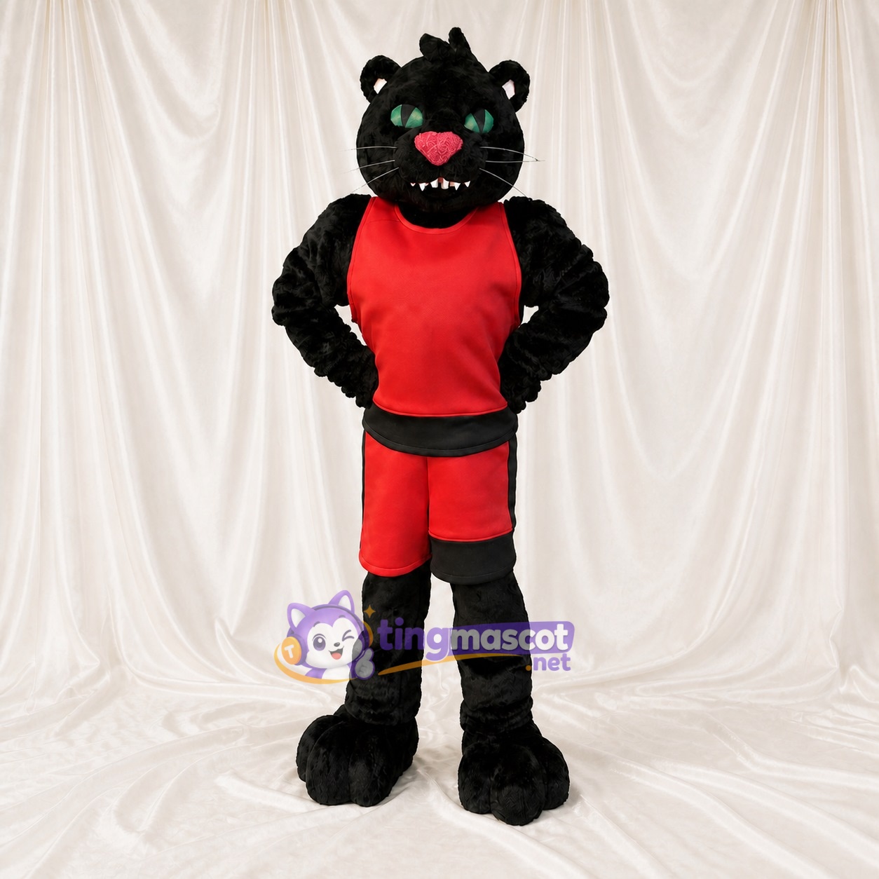 Black Panther Athlete Mascot Costume Full Body for Adults Sports Events Black Panther Athlete Mascot Costume Full Body for Adults Sports Events
