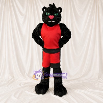 Black Panther Athlete Mascot Costume Full Body for Adults Sports Events