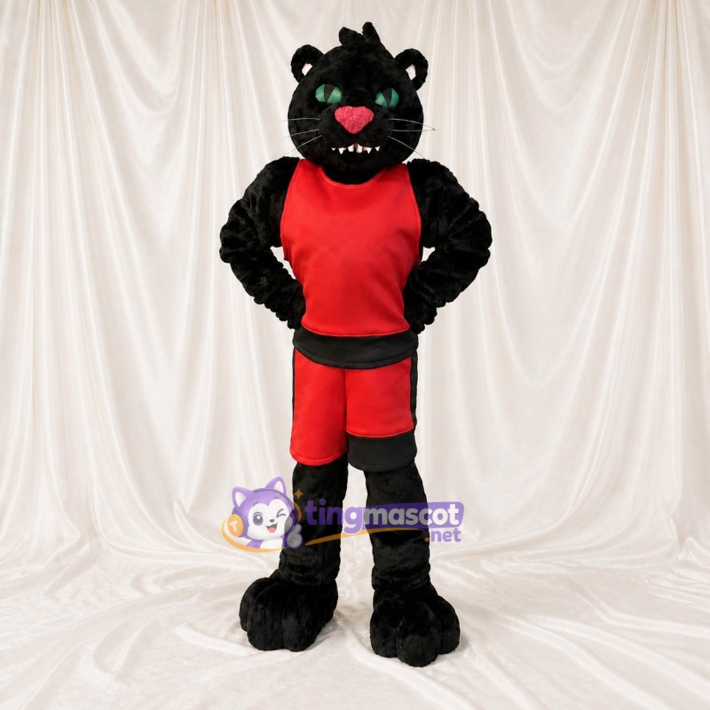 Black Panther Athlete Mascot Costume Full Body for Adults Sports Events
