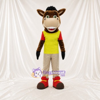 Brown Horse Athlete Mascot Costume Full Body for Adults Sports Events