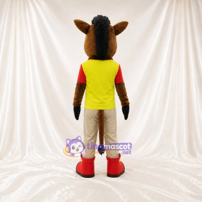 Brown Horse Athlete Mascot Costume Full Body for Adults Sports Events
