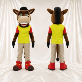 Brown Horse Athlete Mascot Costume Full Body for Adults Sports Events