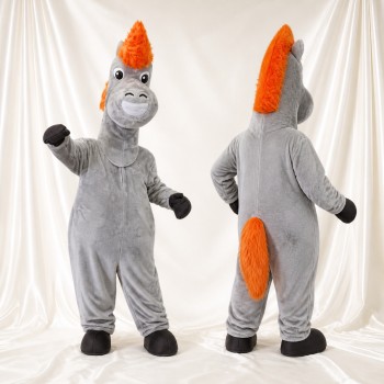 Cheval Gris Costume de mascotte intégral pour adultes Événements scolaires