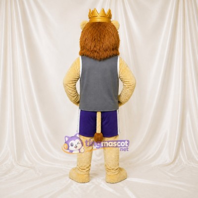 Crowned Lion Athlete Mascot Costume Full Body for Adults Sports Events