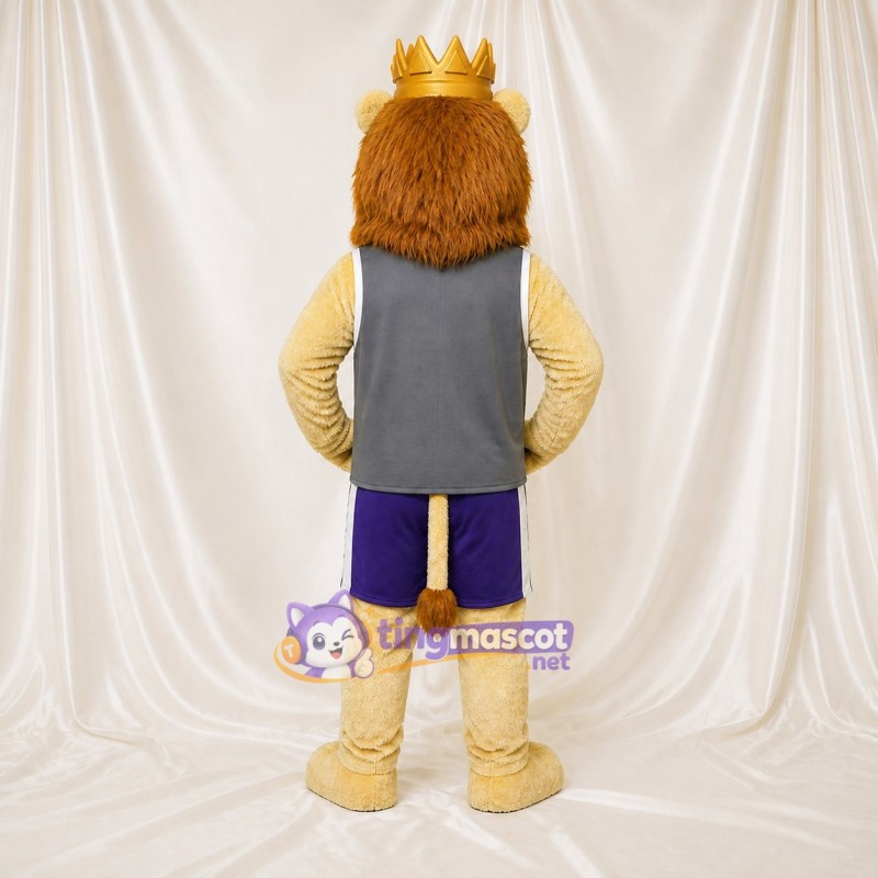 Crowned Lion Athlete Mascot Costume Full Body for Adults Sports Events