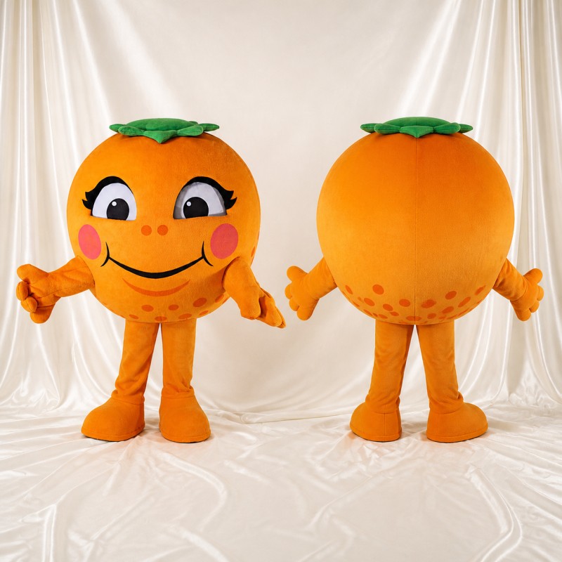 Orange Fruit Mascot Costume Full Body for Adults Trade Shows