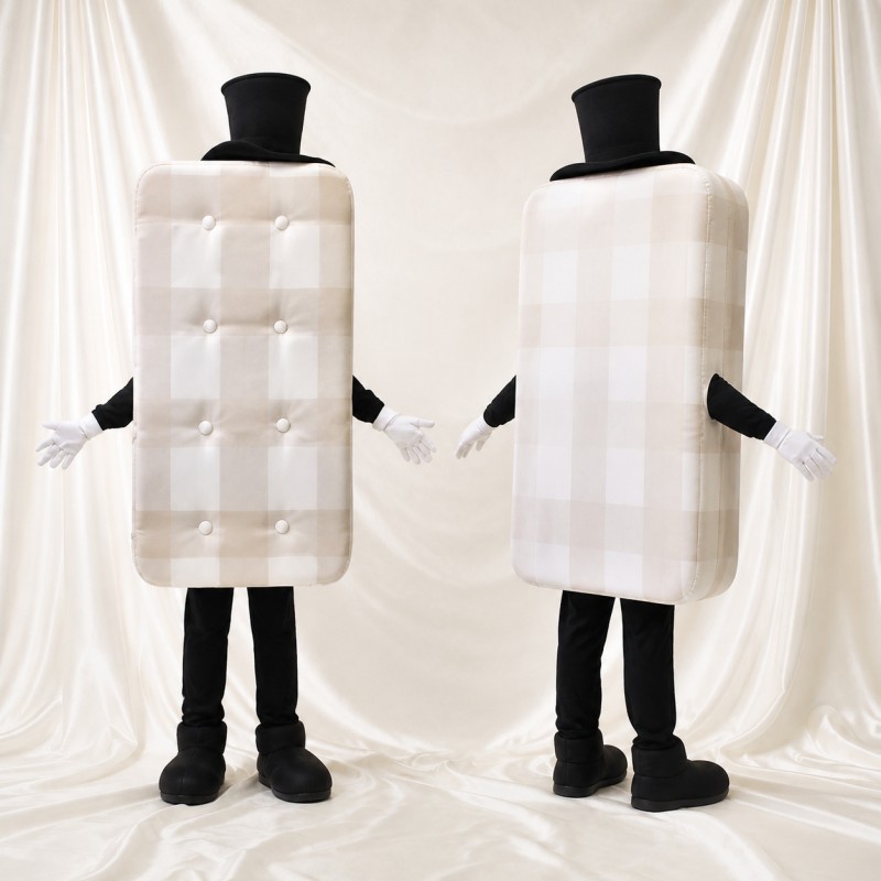 Tufted Mattress Mascot Costume Full Body for Adults Promotions