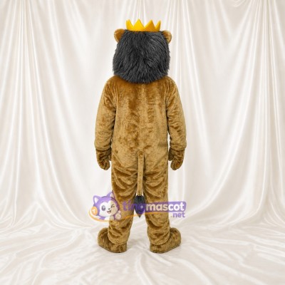 Crowned Lion Mascot Costume Full Body for Adults School Events