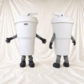 Tasse de café Costume de mascotte intégral pour adultes Salons professionnels