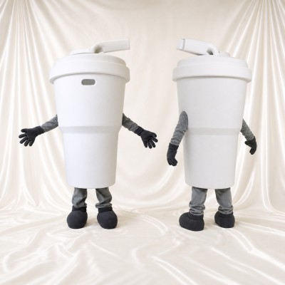 Coffee Cup Mascot Costume Full Body for Adults Trade Shows