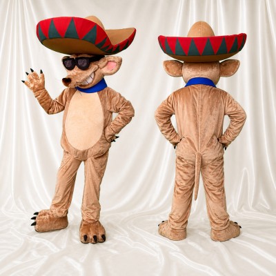 Sombrero Mouse Mascot Costume Full Body for Adults School Events