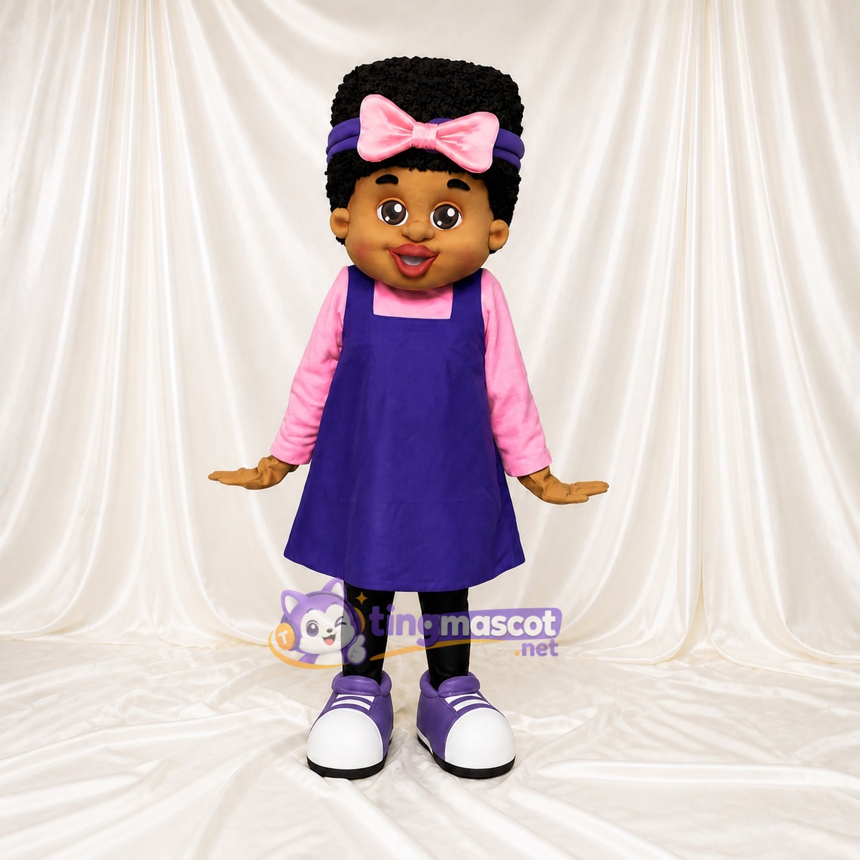 Brown Girl Character Mascot Costume Full Body for Adults School Events Brown Girl Character Mascot Costume Full Body for Adults School Events