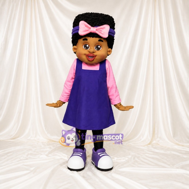 Brown Girl Character Mascot Costume Full Body for Adults School Events