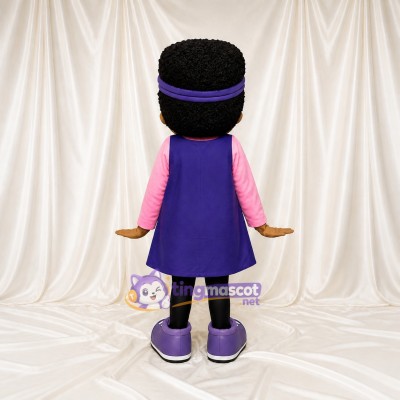 Brown Girl Character Mascot Costume Full Body for Adults School Events