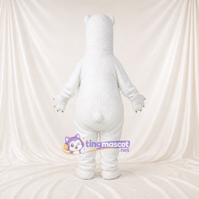 Cartoon Facial Polar Bear Mascot Costume Full Body for Adults School Events