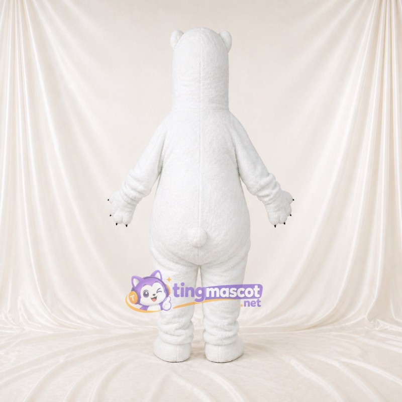Cartoon Facial Polar Bear Mascot Costume Full Body for Adults School Events