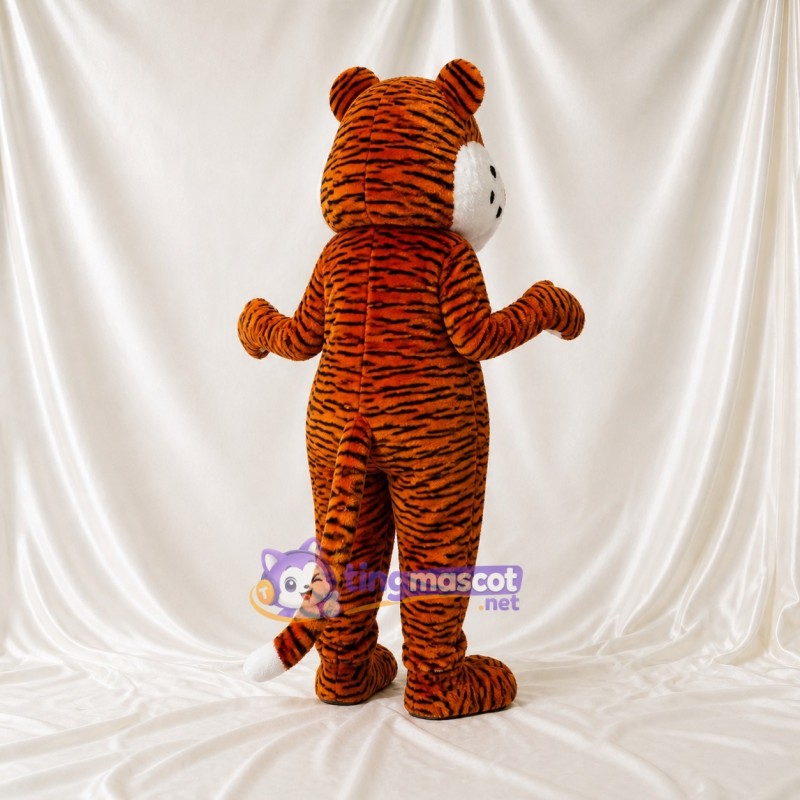 Orange Tiger Mascot Costume Full Body for Adults School Events