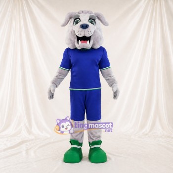 Bouledogue gris athlète Costume de mascotte intégral pour adultes Événements sportifs
