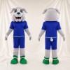 Gray Bulldog Athlete Mascot Costume Full Body for Adults Sports Events