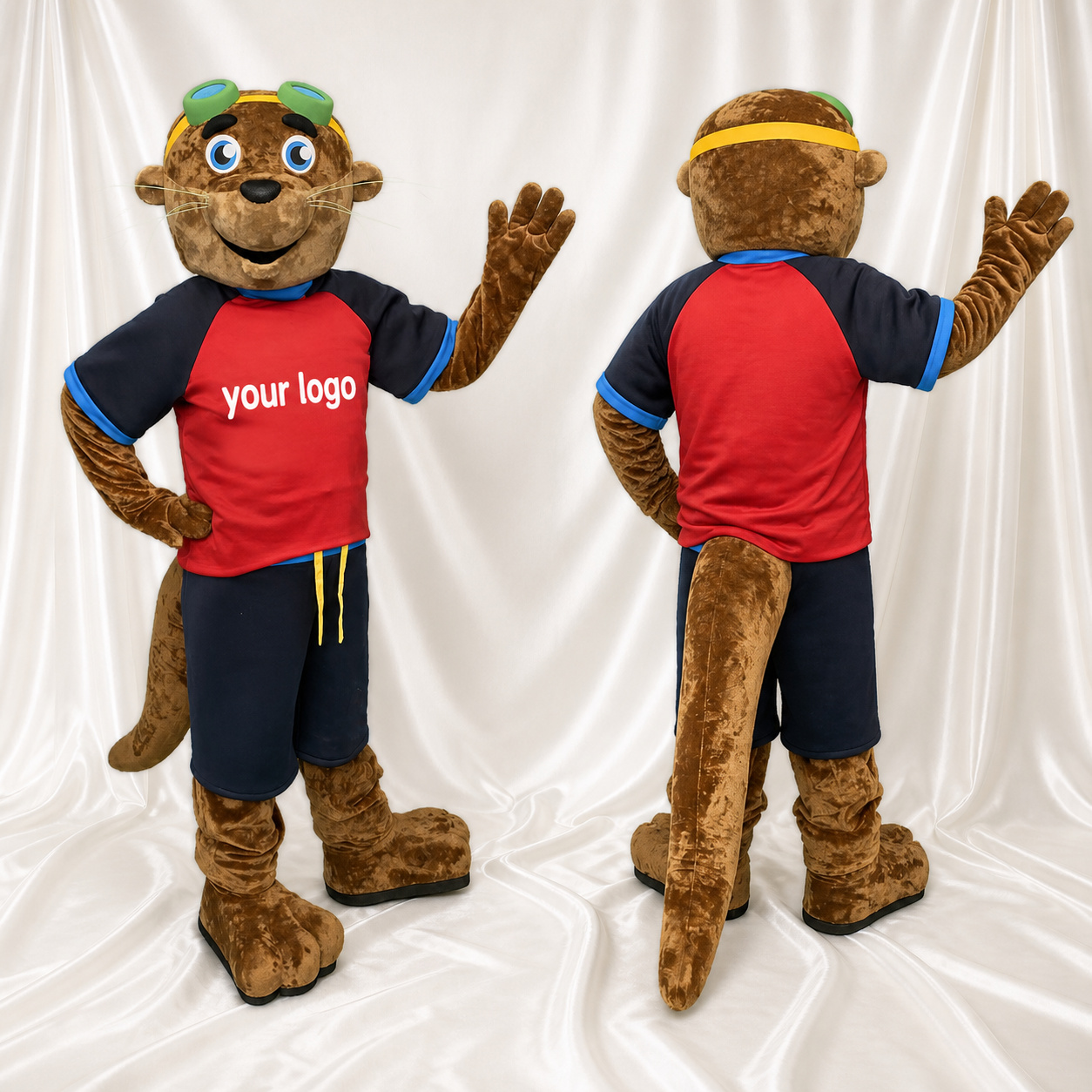 Otter Athlete Mascot Costume Full Body for Adults Sports Events Otter Athlete Mascot Costume Full Body for Adults Sports Events