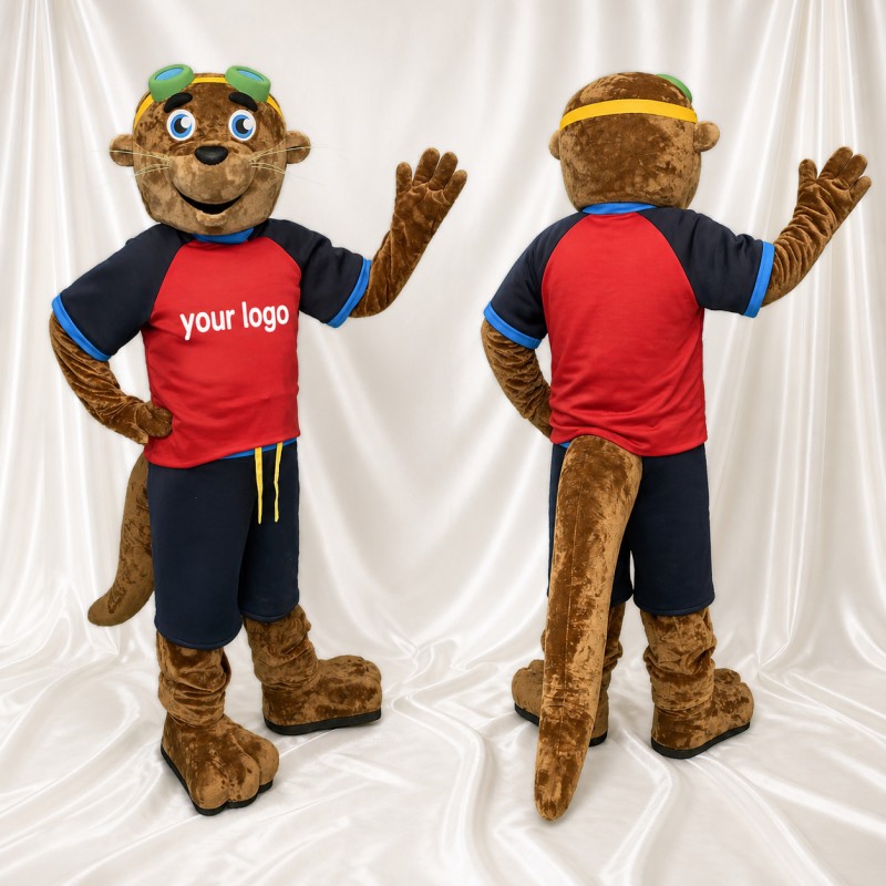 Otter Athlete Mascot Costume Full Body for Adults Sports Events