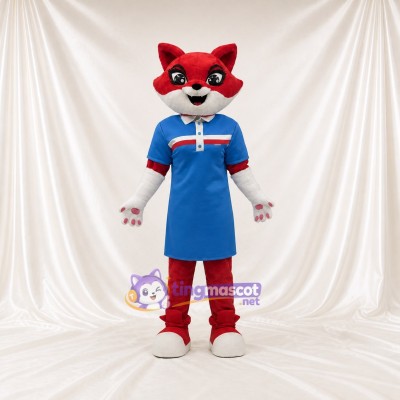 Red Fox Mascot Costume Full Body for Adults School Events