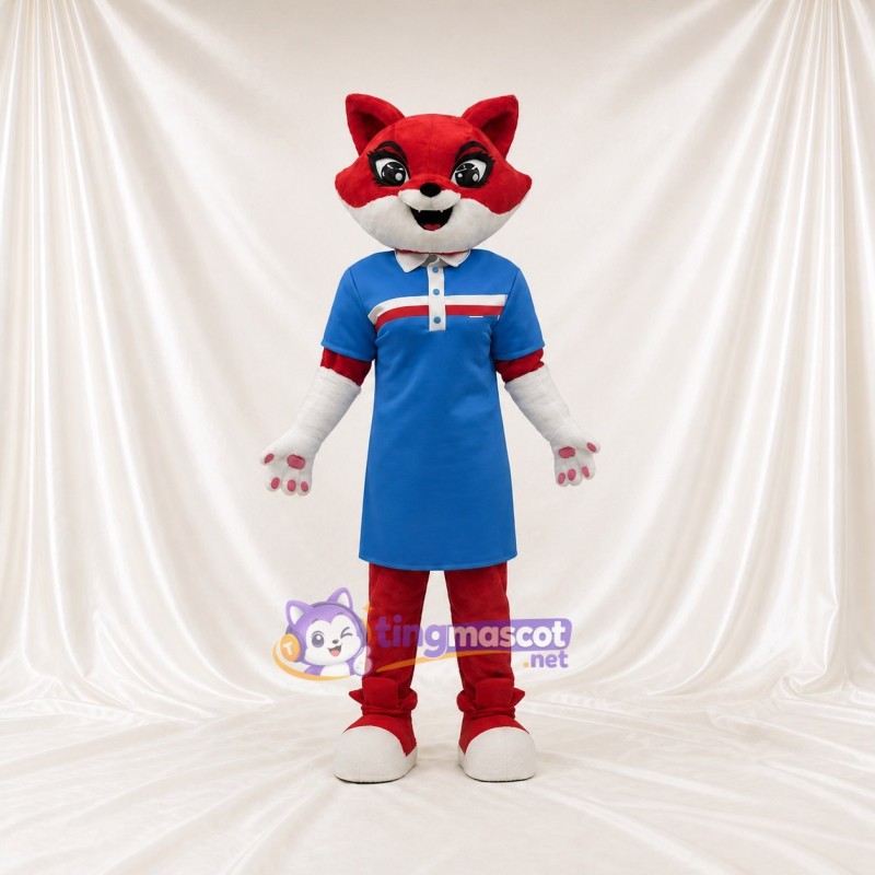 Red Fox Mascot Costume Full Body for Adults School Events