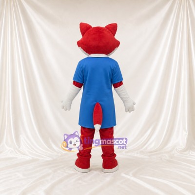 Red Fox Mascot Costume Full Body for Adults School Events