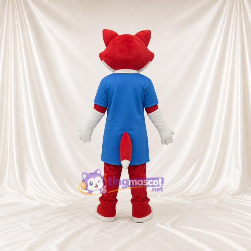 Red Fox Mascot Costume Full Body for Adults School Events