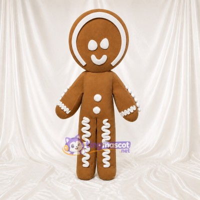Gingerbread Man Mascot Costume Full Body for Adults School Events