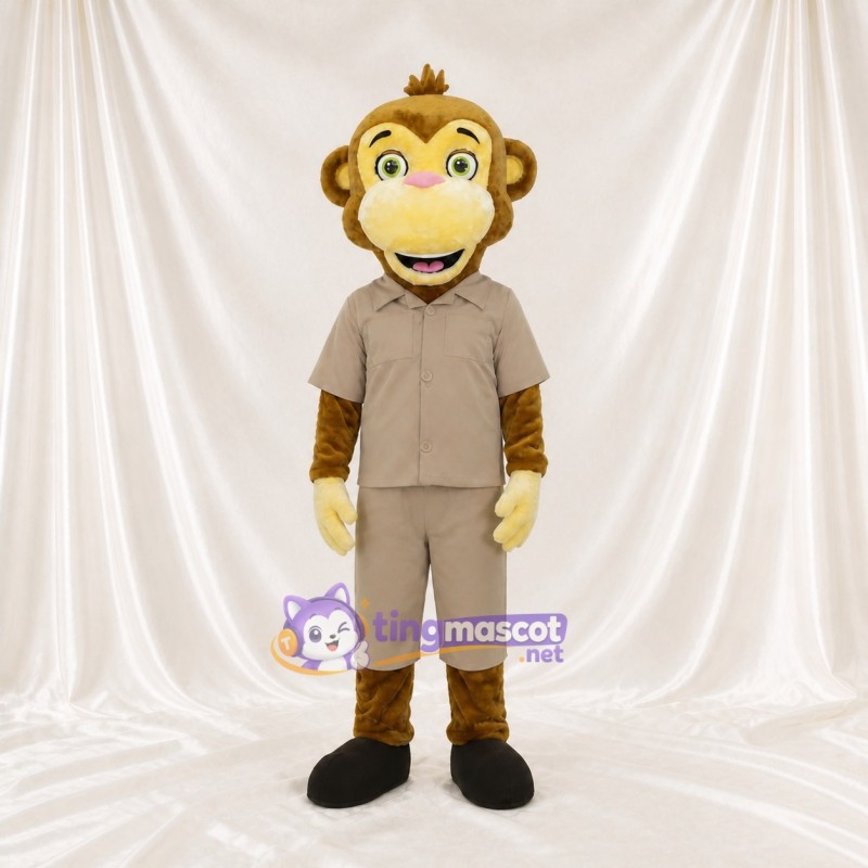 Cartoon Facial Monkey Mascot Costume Full Body for Adults School Events