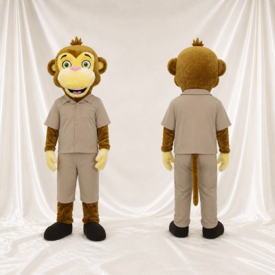 Cartoon Facial Monkey Mascot Costume Full Body for Adults School Events
