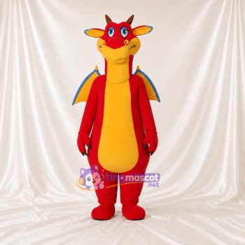 Cartoon Facial Dragon Mascot Costume Full Body for Adults School Events