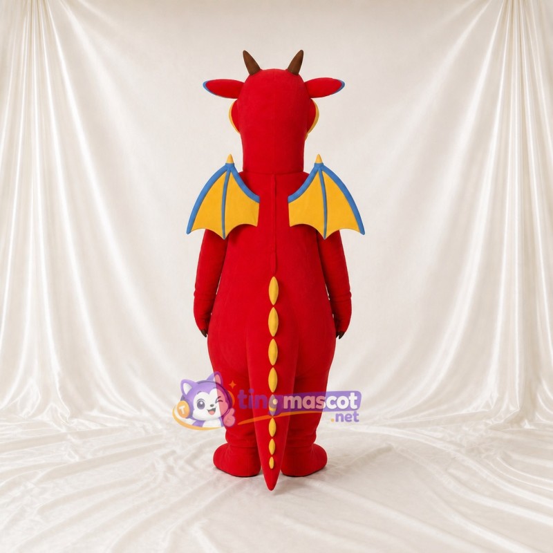 Cartoon Facial Dragon Mascot Costume Full Body for Adults School Events