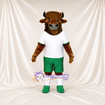 Brown Bull Athlete Mascot Costume Full Body for Adults Sports Events