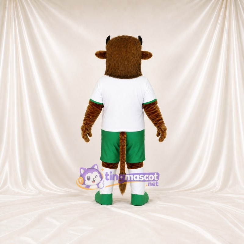 Brown Bull Athlete Mascot Costume Full Body for Adults Sports Events