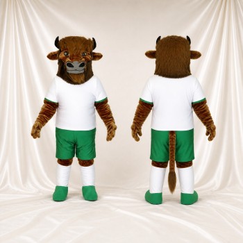 Brown Bull Athlete Mascot Costume Full Body for Adults Sports Events