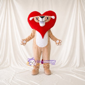 Heart Character Mascot Costume Full Body for Adults Trade Shows