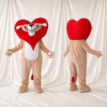 Heart Character Mascot Costume Full Body for Adults Trade Shows