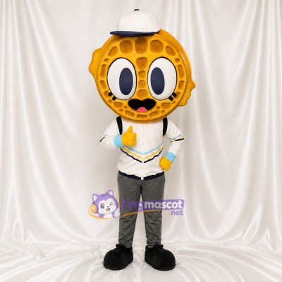 Waffle Athlete Mascot Costume Full Body for Adults Sports Events