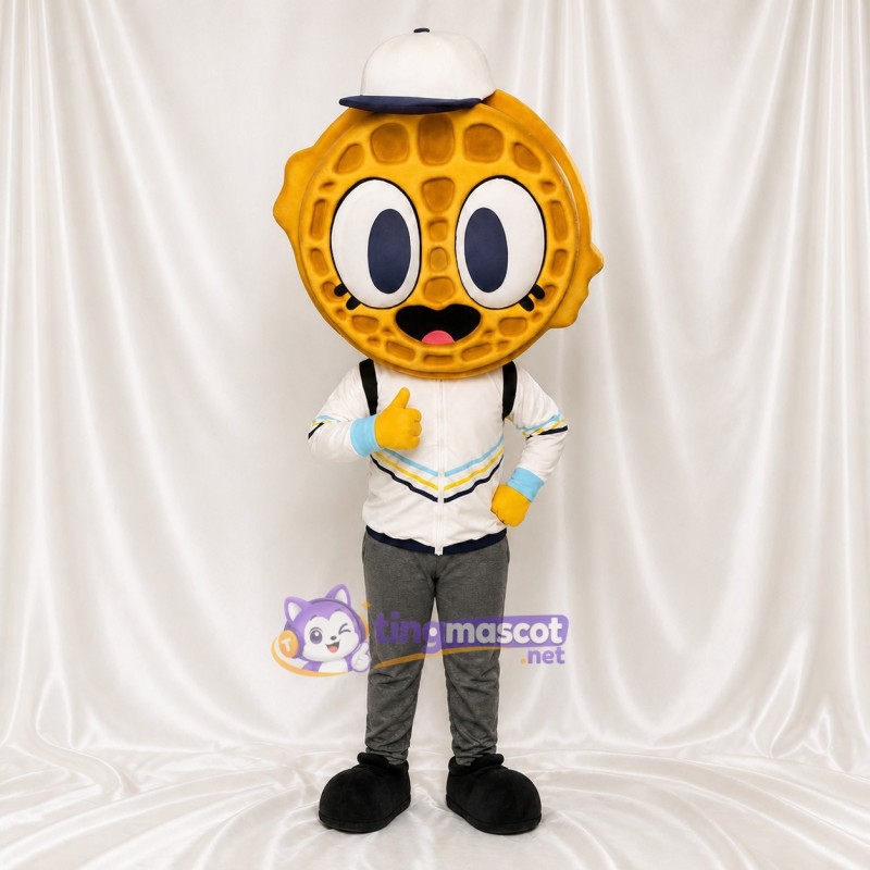 Waffle Athlete Mascot Costume Full Body for Adults Sports Events